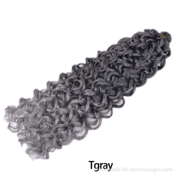 Wholesale Best Selling 24 Inches Ombre Light Color Wavy Bulk Cambodian Hair Crochet Braids Synthetic Braiding Hair Extensions